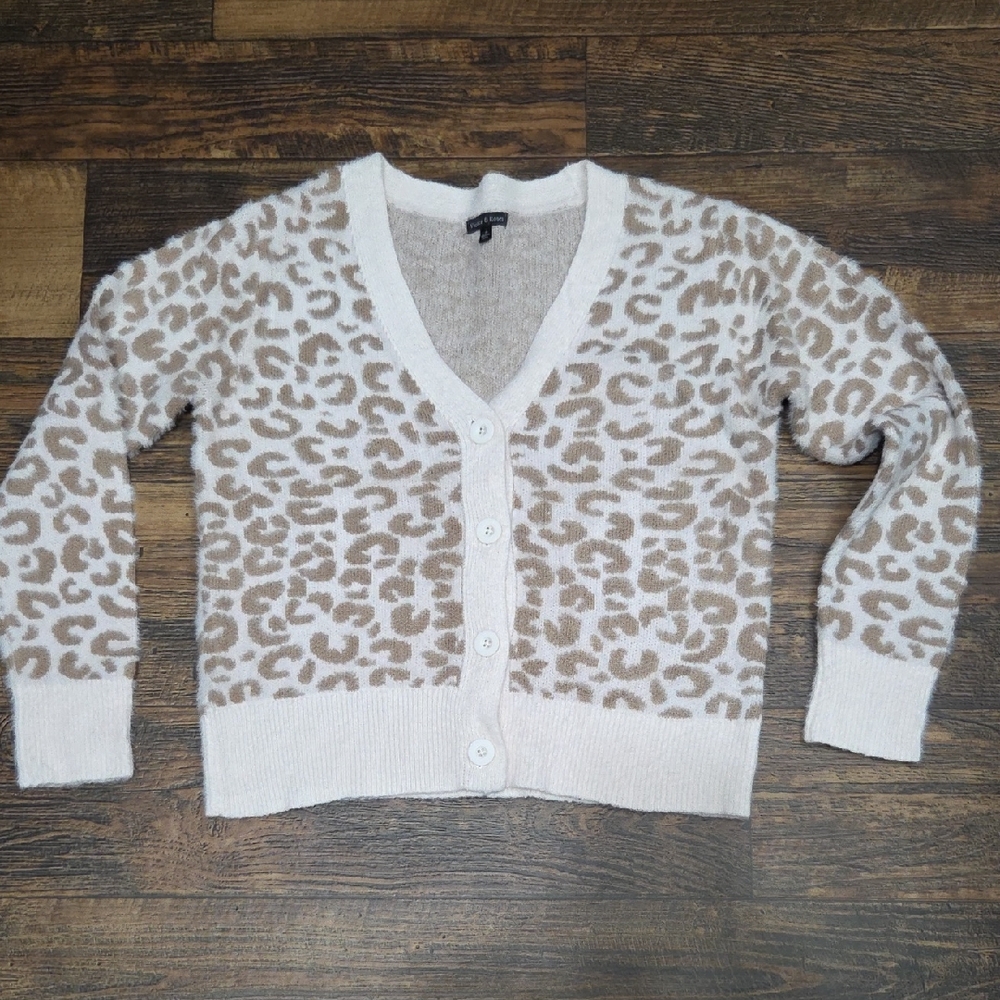 Chic Leopard Print Cardigan Sweater